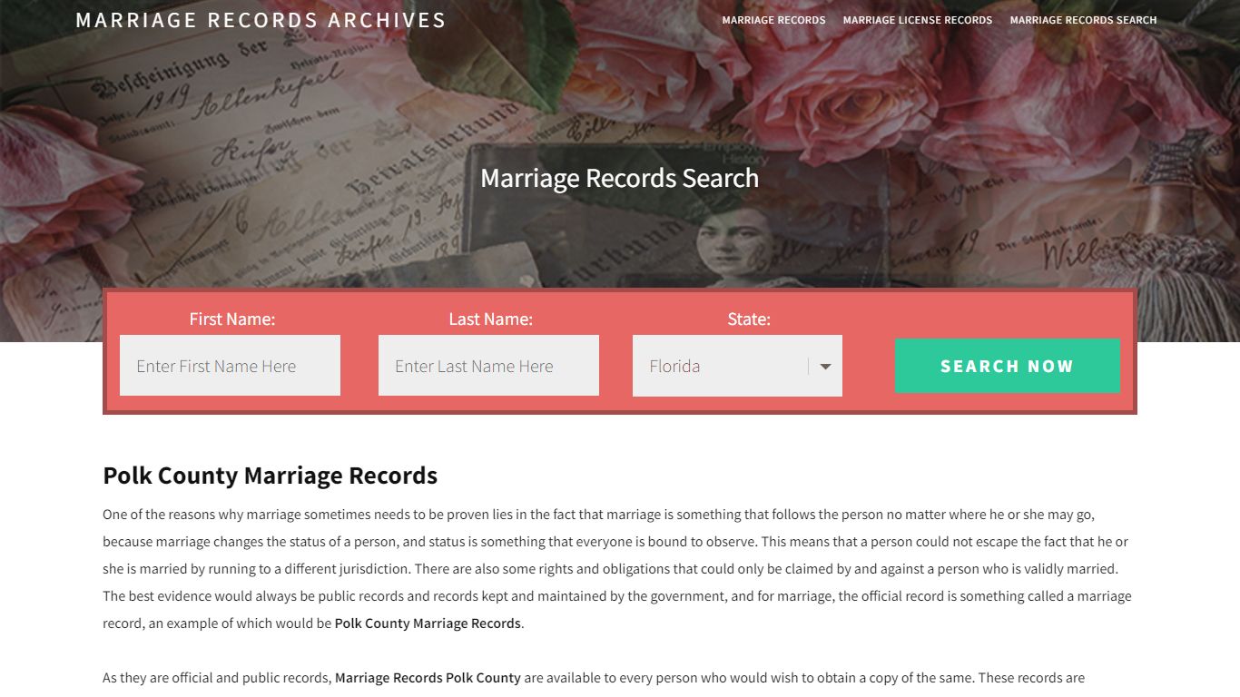 Polk County Marriage Records